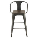 Cavalier 3-piece Square Bar Table Set Dark Elm and Black