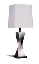 Keene Square Shade Table Lamps White and Antique Silver (Set of 2) - Golden Linens & Furniture (PA)* 