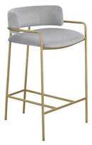Comstock Upholstered Low Back Stool Grey and Gold - Golden Linens & Furniture (PA)* 