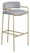 Comstock Upholstered Low Back Stool Grey and Gold - Golden Linens & Furniture (PA)* 