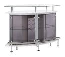 Gideon Crescent Shaped Glass Top Bar Unit with Drawer - Golden Linens & Furniture (PA)* 