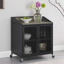 Arlette Wine Cabinet with Wire Mesh Doors Grey Wash and Sandy Black - Golden Linens & Furniture (PA)* 