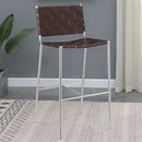 Adelaide Upholstered Bar Stool with Open Back Brown and Chrome - Golden Linens & Furniture (PA)* 