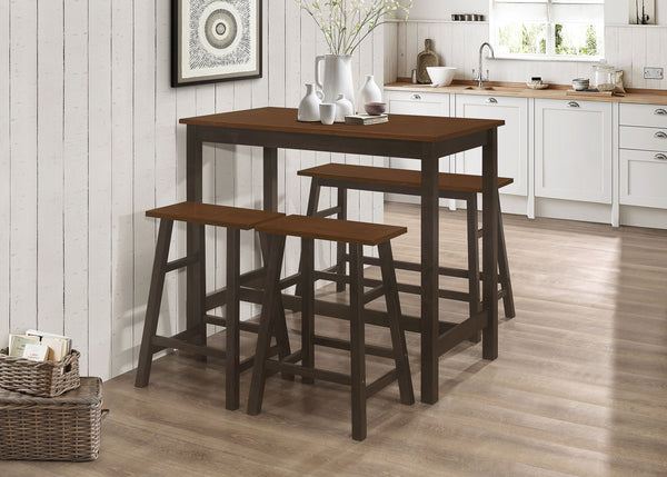 Connie 4-piece Counter Height Set Chestnut and Dark Brown image