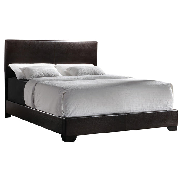 Conner Eastern King Upholstered Panel Bed Dark Brown image