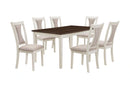 HUDSON 60" RECTANGLE DINING TABLE & 4 CHAIR S-BROWN/CREME