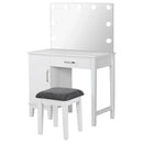 Elijah Makeup Vanity Table with LED Mirror and Stool