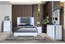 Ylime Smooth White Nightstand with LED