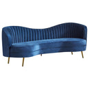 Sophia Upholstered Camel Back Sofa Blue - Golden Linens & Furniture (PA)* 