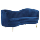 Sophia Upholstered Camel Back Loveseat Blue - Golden Linens & Furniture (PA)* 