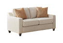 Christine Upholstered Cushion Back Loveseat Beige - Golden Linens & Furniture (PA)* 