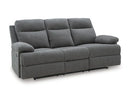 Side-Swipe Reclining Sofa with Drop Down Table