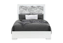 Naomi Silver Marble Bed with LED