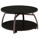 Dacre Round Coffee Table Dark Grey and Black Nickel - Golden Linens & Furniture (PA)* 