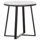 Hugo Metal Base Round End Table White and Matte Black - Golden Linens & Furniture (PA)* 