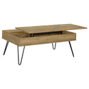 Fanning Lift Top Storage Coffee Table Golden Oak and Black - Golden Linens & Furniture (PA)* 