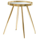 Kaelyn Round Mirror Top End Table Gold - Golden Linens & Furniture (PA)* 