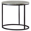 Lainey Faux Marble Round Top End Table Grey and Gunmetal - Golden Linens & Furniture (PA)* 