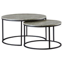 Lainey Round 2-piece Nesting Coffee Table Grey and Gunmetal - Golden Linens & Furniture (PA)* 