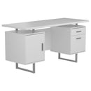 Lawtey Floating Top Office Desk White Gloss - Golden Linens & Furniture (PA)* 