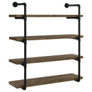 Elmcrest 40-inch Wall Shelf Black and Rustic Oak - Golden Linens & Furniture (PA)* 