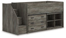 Frandern Loft Bed with Bookcase and Drawer Storage