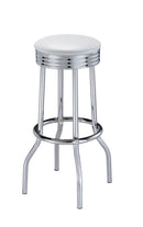 Theodore Upholstered Top Bar Stools White and Chrome (Set of 2)