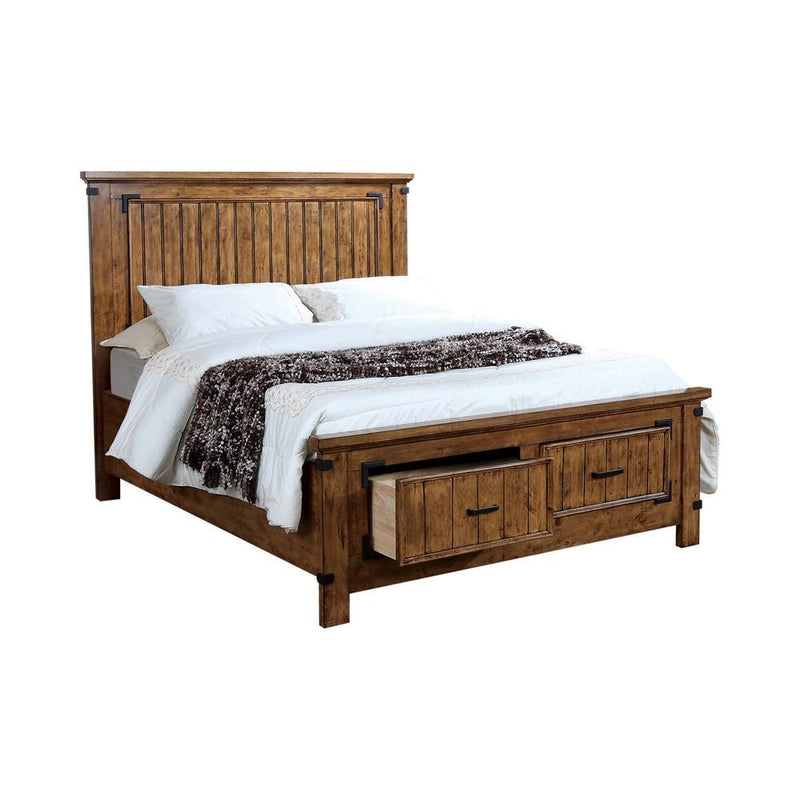 Brenner Queen Storage Bed Rustic Honey