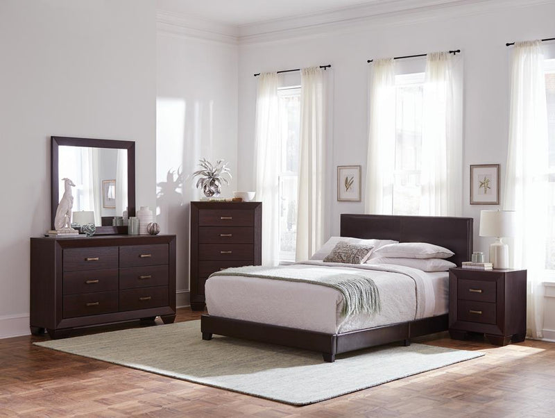 Dorian Upholstered California King Bed Brown