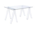 Amaturo Writing Desk with Glass Top Clear - Golden Linens & Furniture (PA)* 