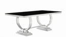 Antoine Rectangular Dining Table Chrome and Black - Golden Linens & Furniture (PA)* 