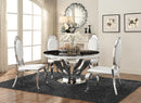 Anchorage Round Dining Table Chrome and Black - Golden Linens & Furniture (PA)* 