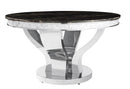 Anchorage Round Dining Table Chrome and Black - Golden Linens & Furniture (PA)* 