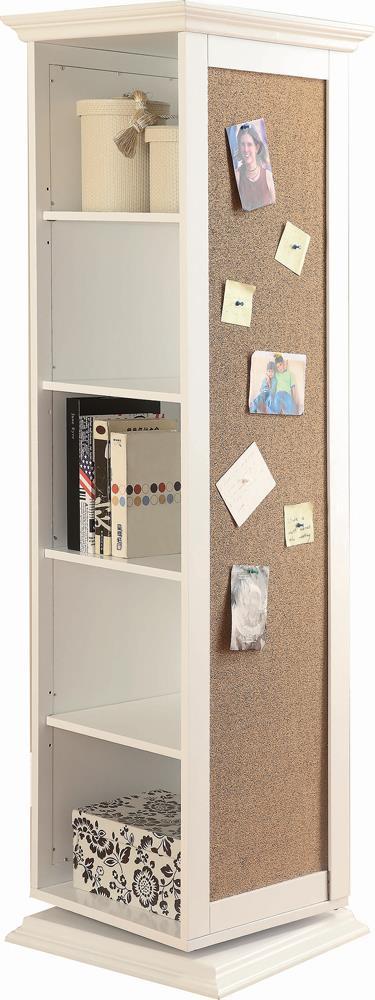 Robinsons Swivel Accent Cabinet with Cork Board White