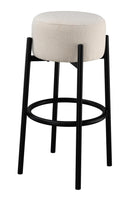Leonard Upholstered Backless Round Stools White and Black (Set of 2) - Golden Linens & Furniture (PA)* 
