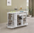 Gideon Crescent Shaped Glass Top Bar Unit with Drawer - Golden Linens & Furniture (PA)* 