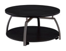 Dacre Round Coffee Table Dark Grey and Black Nickel - Golden Linens & Furniture (PA)* 