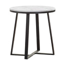 Hugo Metal Base Round End Table White and Matte Black - Golden Linens & Furniture (PA)* 