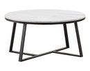 Hugo Round Coffee Table White and Matte Black - Golden Linens & Furniture (PA)* 