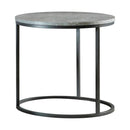 Lainey Faux Marble Round Top End Table Grey and Gunmetal - Golden Linens & Furniture (PA)* 