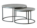 Lainey Round 2-piece Nesting Coffee Table Grey and Gunmetal - Golden Linens & Furniture (PA)* 