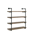 Elmcrest 40-inch Wall Shelf Black and Rustic Oak - Golden Linens & Furniture (PA)* 