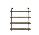 Elmcrest 40-inch Wall Shelf Black and Rustic Oak - Golden Linens & Furniture (PA)* 