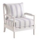 Blanchett Upholstered Accent Chair with Spindle Accent White and Navy - Golden Linens & Furniture (PA)* 