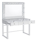 Umbridge 3-drawer Vanity with Lighting Chrome and White - Golden Linens & Furniture (PA)* 