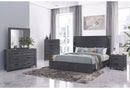 Cypress Dark Grey Bed-Dresser-Mirror And Nightstand