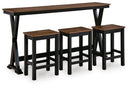 Wildenauer Counter Height Dining Table and 3 Barstools Set - Golden Linens & Furniture (PA)* 