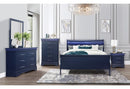 CHARLIE BLUE KING BED WITH LED, DRESSER, MIRROR, NIGHTSTAND