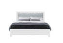 LUCCIA WHITE KING BED WITH LED, DRESSER, MIRROR, NIGHTSTAND