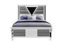 MARCO METALLIC WHITE FULL BED WITH LED 3D MIRROR
